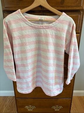 Vineyard Vines Pink & White Striped Long-Sleeve Top
